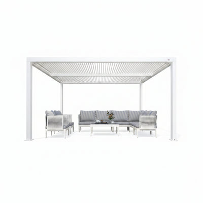 Modern White Louvered Pergola