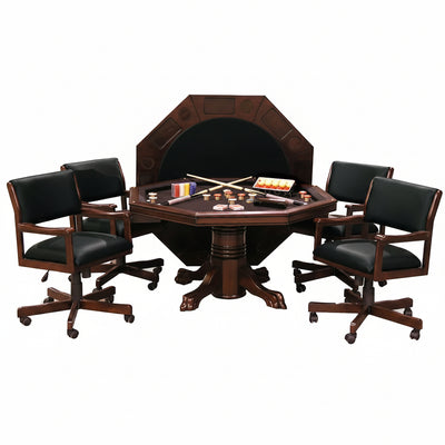 3-in-1 Game & Dining Table Set, Mahogany