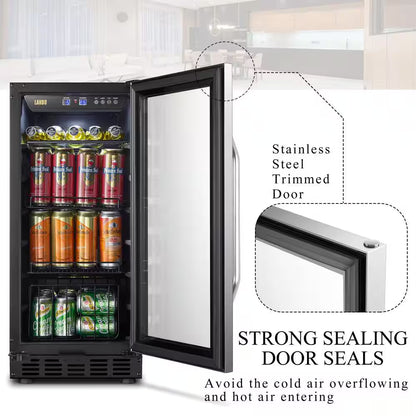 Beverage Refrigerator 15 In. 70 Can Single Zone Beverage Cooler, Stainless Steel