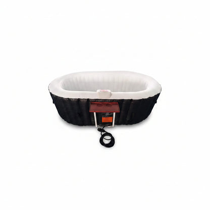 Inflatable Hot Tub Spa | Personal High Powered Jetted Bubble | 145 Gallon | Black and White