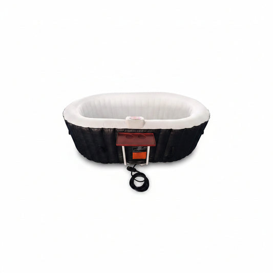 Inflatable Hot Tub Spa | Personal High Powered Jetted Bubble | 145 Gallon | Black and White
