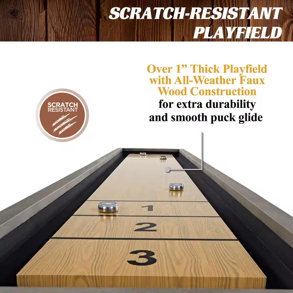 11 Ft. Aurora Outdoor Shuffleboard Table with 8-Puck Set