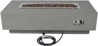 Granville Fire Table Outdoor Fire Pit 60" X 27" Cast Concrete Firepit Includes Lava Rocks 45,000 Btus Outdoor Fireplace for Patio Furniture Set, Deck, Porch, Outdoor Heater - Natural Gas