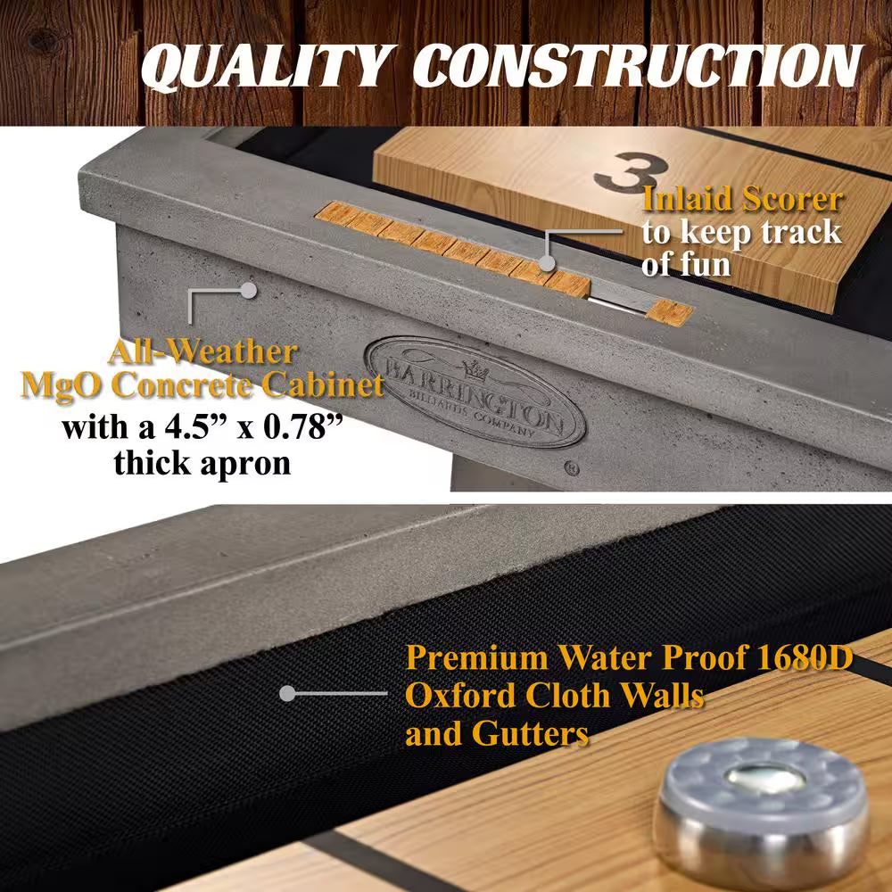 11 Ft. Aurora Outdoor Shuffleboard Table with 8-Puck Set