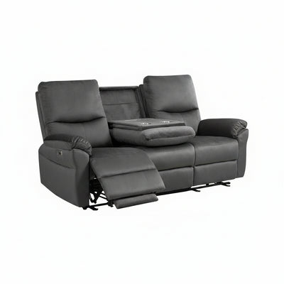 Power Reclining Loveseat with Console, Dark Gray